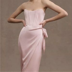 V. Chapman June Corset Front-Slit Gown